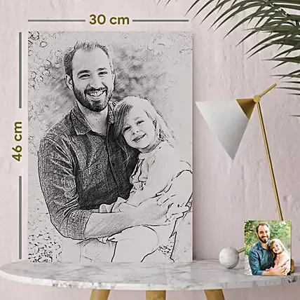 Moments Personalised Canvas Sktech Style: Father's Day Gifts