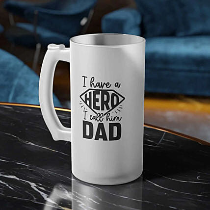 Frosted Beer Mug for Hero Dad - Father's Day Gift: Personalised Mugs