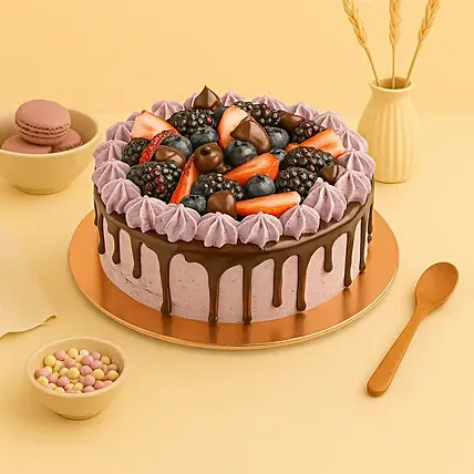 Delicious Chocolate Berry Cake: Same Day Delivery Gifts - Order Before 10 PM