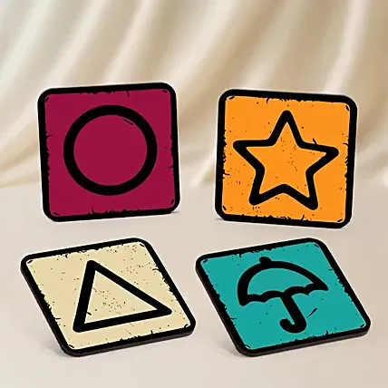 Dalgona Theme Set of 4 Coasters: 