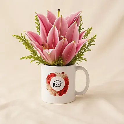 Lily Flower Graduation Gift Mug: Flowers In A Mug