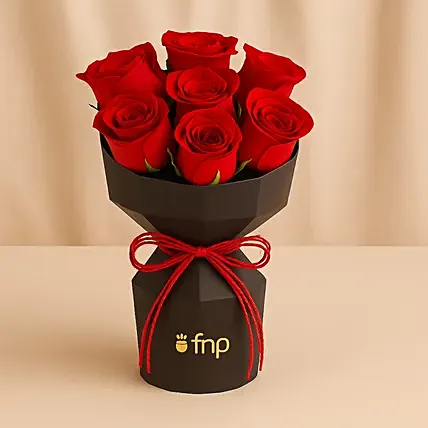 7 Red Roses Arrangement: Miss You Flowers