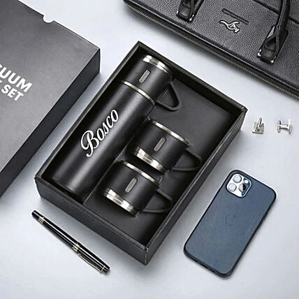 Personalised Vacuum Flask Gift Set for Him: 