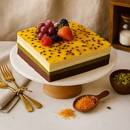 Dubai Chocolate Passionfruit Twist Cake: Dubai Chocolate Cakes