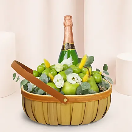 Green Goodness Fruit and Juice Basket: Get Well Hampers