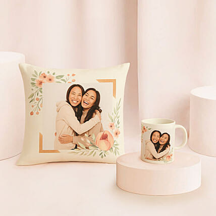 Floral Personalised Cushion & Mug: Gifts For Sister