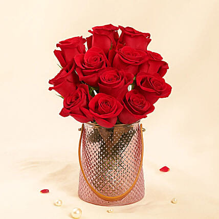 Valentine's Roses Elegance Vase: For Wife