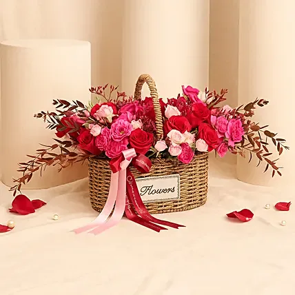 Basket of Love Roses: Rose Day Gifts