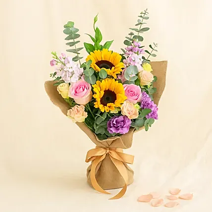 Joyous Mixed Flowers Bouquet: Father's Day Flowers