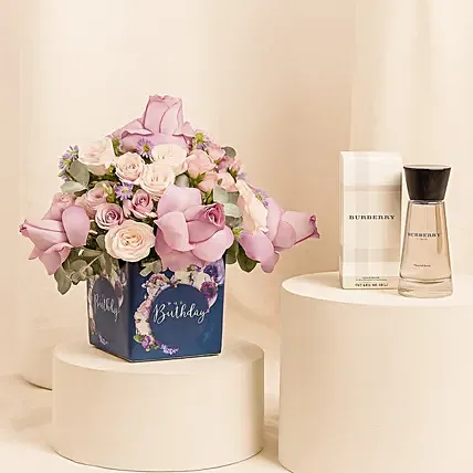 Birthday Roses Arrangement N Perfume: Perfumes