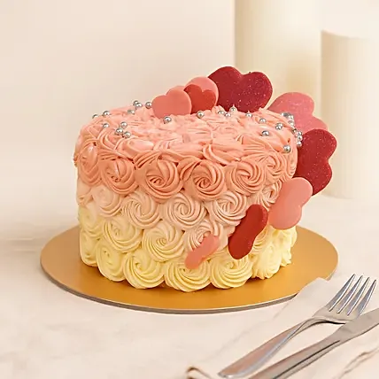 Floral Heart Chocolate Cake: Birthday Cakes