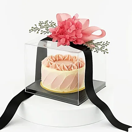 Luxury Red Velvet Cake Gift with Preserved Flowers: Flowers and Cake Delivery Singapore