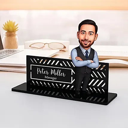 Personalized Name Plate with Caricature: Personalised Teachers Day Gifts