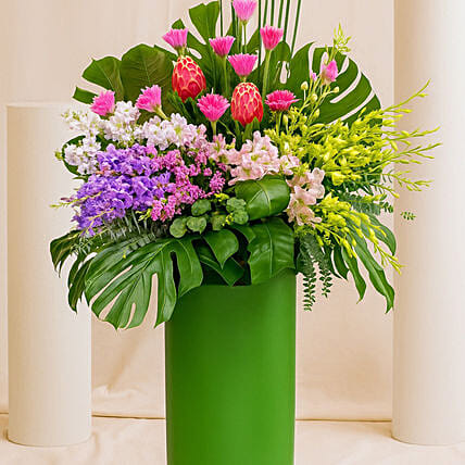 Shades Of Happy Flower Arrangement: Gerberas