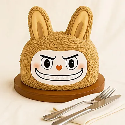 Labubu Zimomo Brown Face Cream Cake 675g: Cake Delivery Singapore