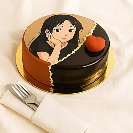 Personalise Your Ghibli Dream Choco Photo Cake: Chocolate Cakes