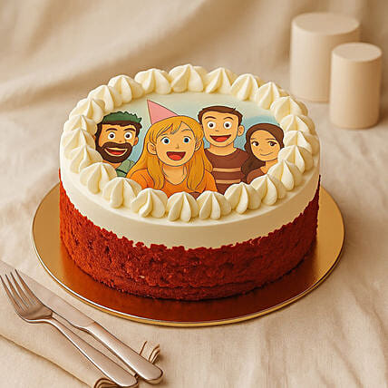 Personalise Your Ghibli Photo Birthday Cake Red Velvet: 