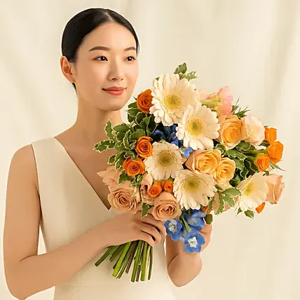 Pastel Beauty Flower Bouquet: Thanksgiving Gifts