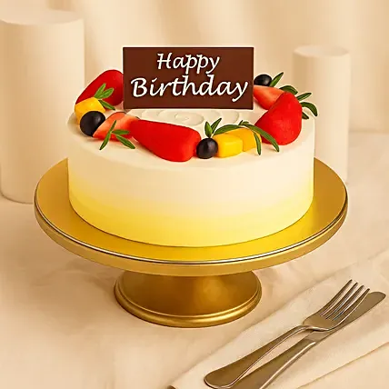 Eggless Chantilly Fruit Cake For Birthday 6 inches: Eggless Cakes