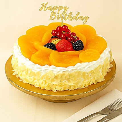 Happy Birthday Eggless Fruit Cake 6 inches: Eggless Cakes