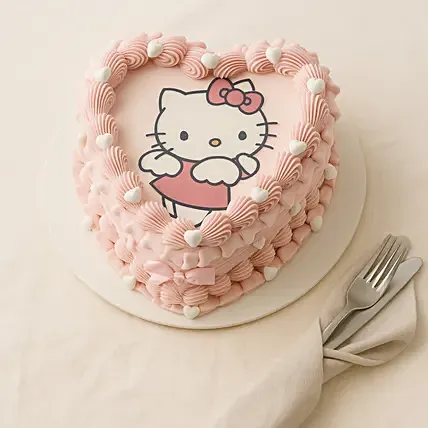 Hello Kitty Heart Shape Cake: 