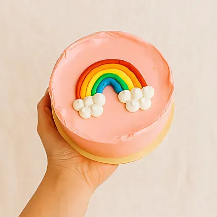 Rainbow on Pink Cake: Rainbow Cakes