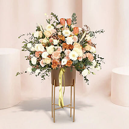 Sunset Serenity: Grand Opening Flower Stand