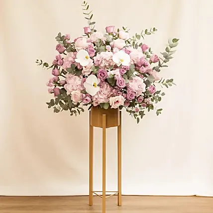 Elegant Floral Stand with Orchids: Flower Stands Singapore