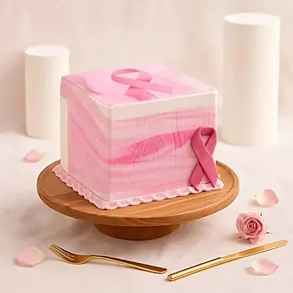 Pink Ribbon Designer Cake: 