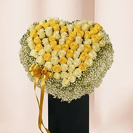 Condolences Roses Stand: Baby's Breath Flowers