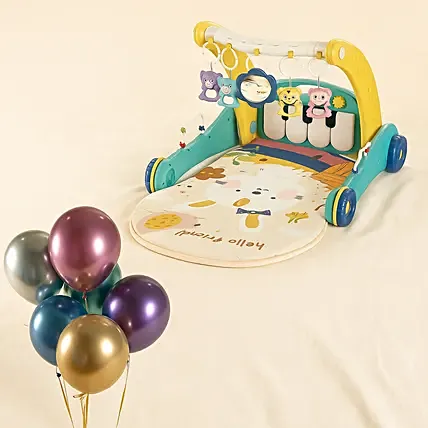2 in 1 Pedal Piano Harps Walker With Balloons: Newborn Gifts Singapore