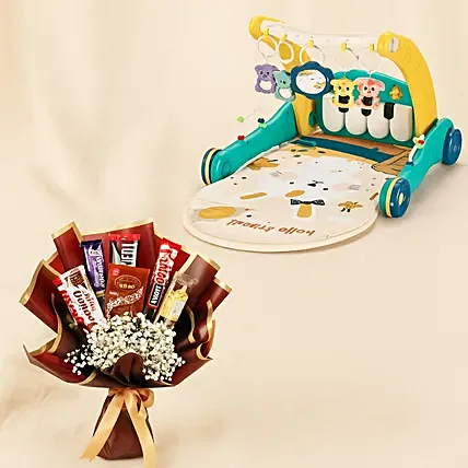 2 in 1 Pedal Piano Harps Walker With Chocolates Bouquet: Chocolate Bouquet Singapore
