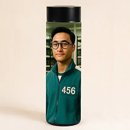 Green Tracksuit No. 456 Player Personalised Bottle: Drinkware Gifts