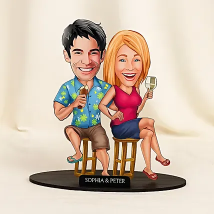 Couple on Vacation Caricature: Personalised Caricatures Gifts