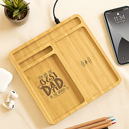 Wireless Charging Dock for Dad: Engraved Accessories