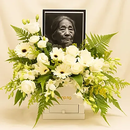 Personalised Frame Sympathy Flower Box: Gifts With Flowers