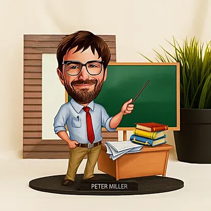 Personalized Male Teacher Caricature: Boss Day Gift Ideas
