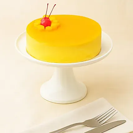 Tangy Mango Cheese Cake: Birthday Cake for Wife