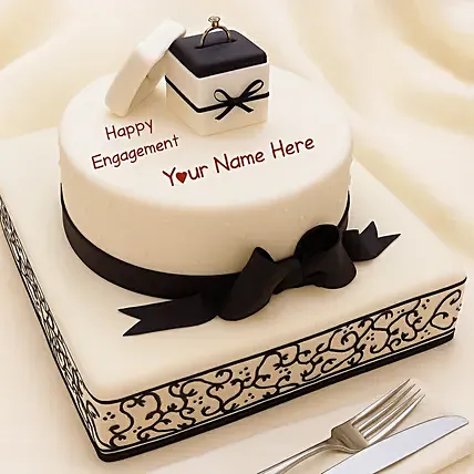 Designer Ring Engagement Cake: Charming Engagement Cakes