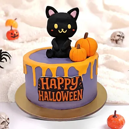 Pumpkin & Cat Halloween Delight Cake: Halloween Gifts