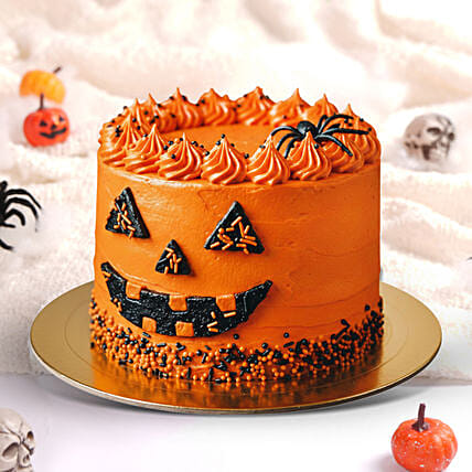 Spooky Jack-O&rsquo;-Lantern Halloween Cake: Halloween Gifts Singapore