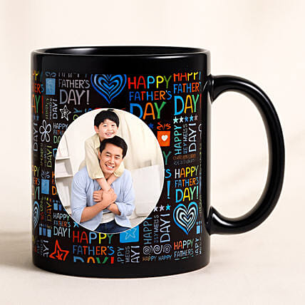 Personalised Black Mug for Dad Fathers Day Gift: Classic Personalised Mugs