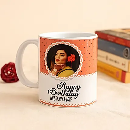 Personalised Joy and Love Birthday Mug: Personalised Gifts for Girlfriend