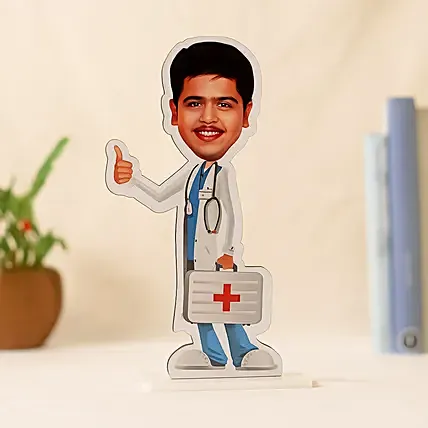 Personalised Male Doctor Caricature: Childrens Day Gifts
