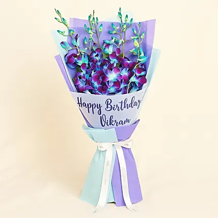 Blue Orchid Personalised Wish: For Birthday