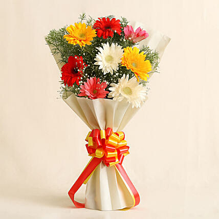 Mixed Brilliance Gerbera Blossoms: Gerberas