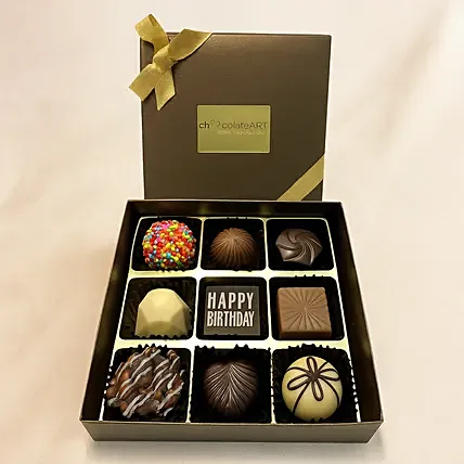 Passionate Happy Birthday Chocolate Box- 9 Pcs: Birthday Chocolate Gifts