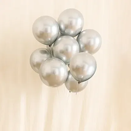 10 Silver Chrome Balloons: Balloons
