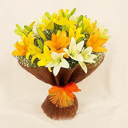 Sunny Asiatic Lilies: Yellow Flowers