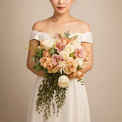 Luxury Flowers Waterfall Bouquet for Wedding: Wedding Flowers